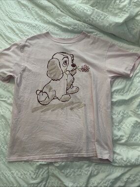 Pink Lady and the Tramp Graphic Tee with Floral Detail